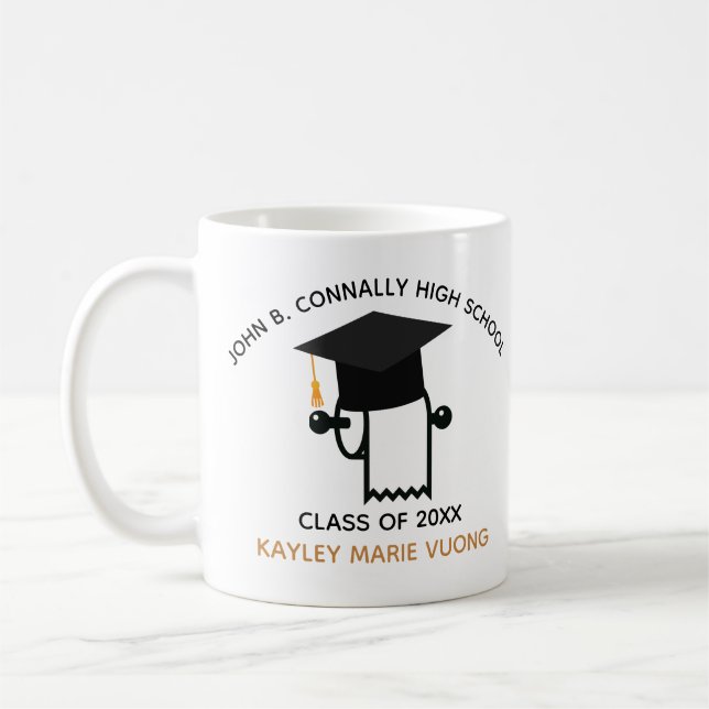 Taza De Café Gradny 2021 Graduation Toilet Paper Pandemia Senio (Izquierda)