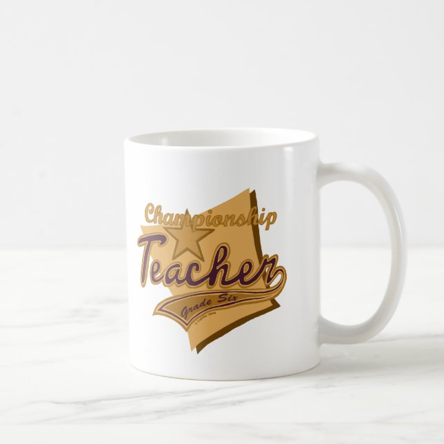 Taza De Café Grado de campeón 6 Mug docente (Derecha)