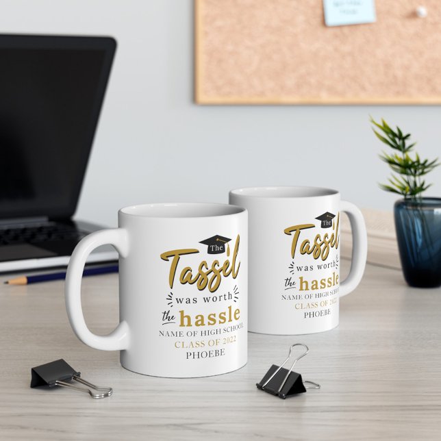 Taza De Café Graduación 2025 El Tassel valía la pena (Graduation 2024 Tassel Was Worth the Hassle White 11oz Coffee Mug)