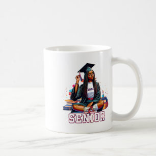 Taza De Café Graduación Bo de una mujer africana de raza negra
