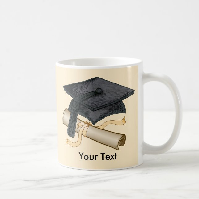 Taza De Café Graduación Cap Diploma Mug (Derecha)