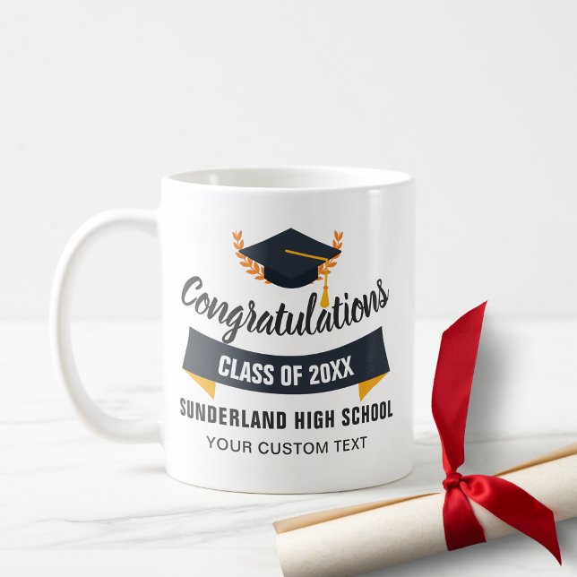 Taza De Café Graduación Clase de Congrats de 20XX Personalizado (Subido por el creador)