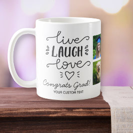 Taza De Café Graduación Collage de fotos Graduado de Amor Laugh
