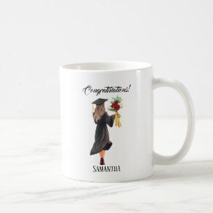 Taza De Café Graduación de acuarela personalizada