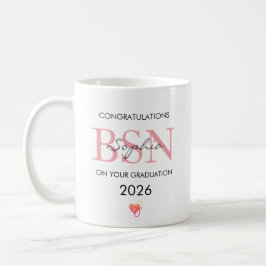 Taza De Café Graduación de BSN Nombre Personalizado Clase de 20