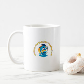 Taza De Café Graduación de Ciencias Marinas Delfín Divertido