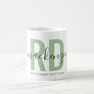 Taza De Café Graduación de Dietista Registrado RD Personalizada