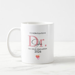 Taza De Café Graduación de Doctor Personalizado Nombre Clase 20