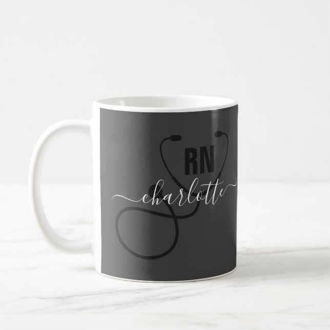 Taza De Café Graduación de enfermeras registradas de RN persona (Izquierda)