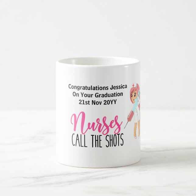 TAZA DE CAFÉ GRADUACIÓN DE ENFERMERÍA DIVERTIDA: ENFERMERAS LLA (Centro)