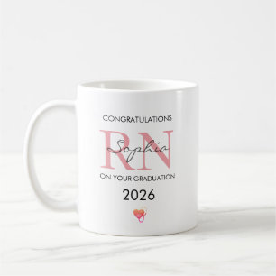 Taza De Café Graduación de Enfermería Personalizada Nombre Clas