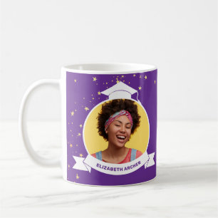 Taza De Café Graduación de foto de grado Purple 2025