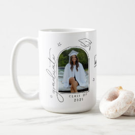 Taza De Café Graduación de fotos de Black White Retro