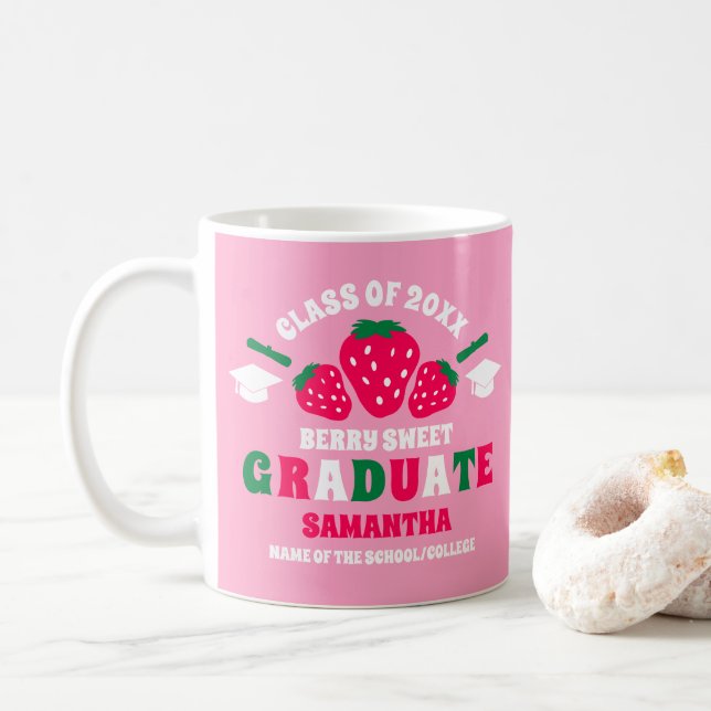 Taza De Café Graduación de fresa de Berry Sweet (Con donut)