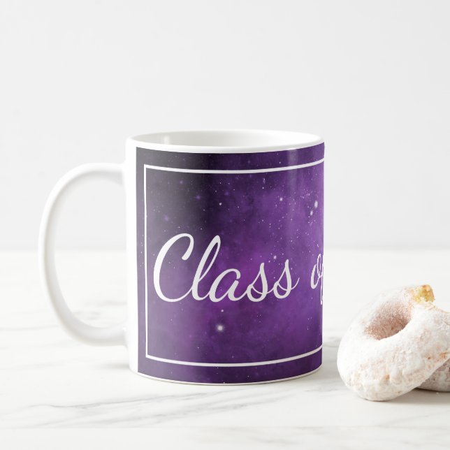 Taza De Café Graduación de galaxia púrpura clase de Mug (Con donut)