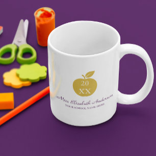 Taza De Café Graduación de Maestra Manzana