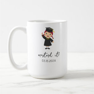 Taza De Café Graduación de maestría personalizado para ella con