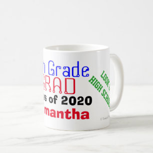 Taza De Café Graduación de octavo grado observa la secundaria