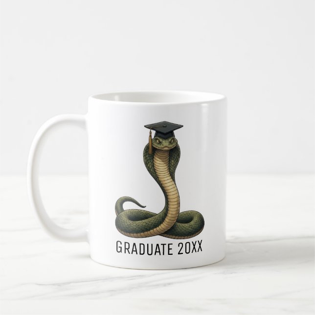 Taza De Café Graduación de Serpiente Personalizada (Izquierda)