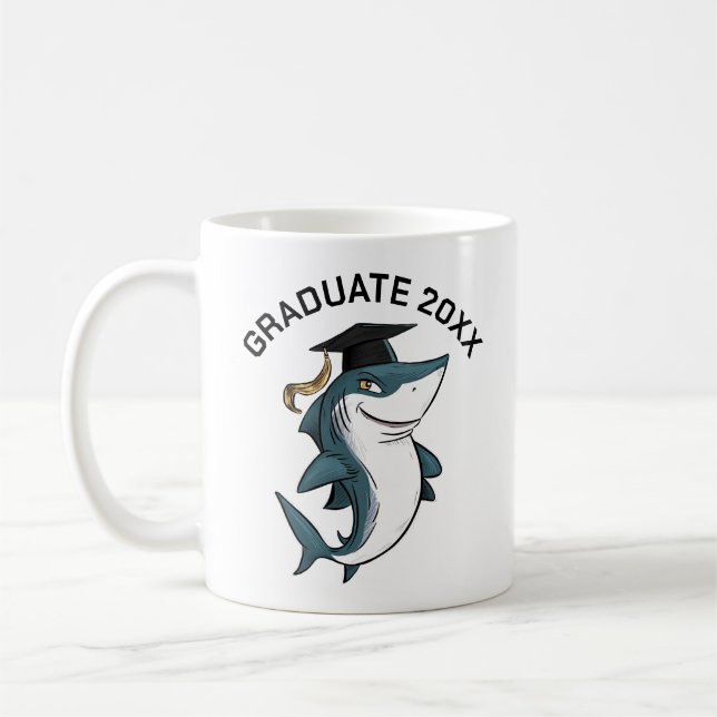 Taza De Café Graduación de tiburón personalizada (Izquierda)