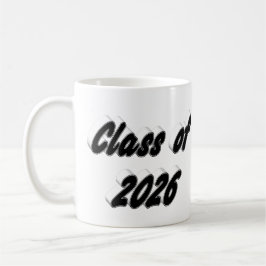 Taza De Café Graduación de tipografía negra de la promoción de 