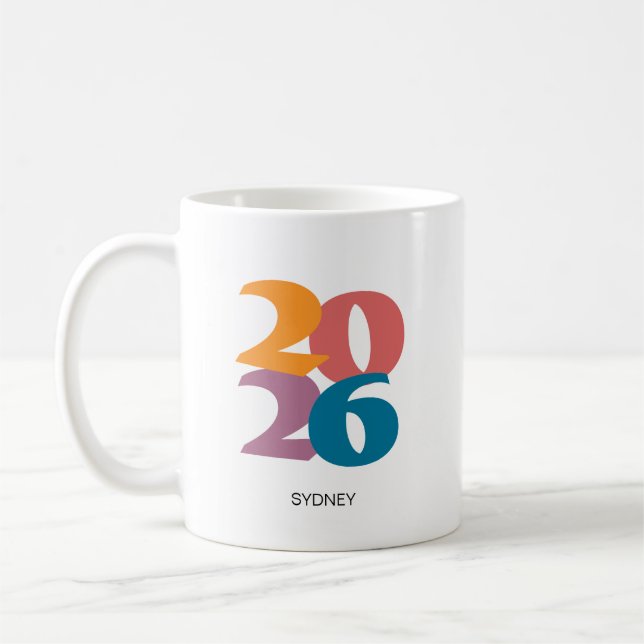 Taza De Café Graduación de Vibes Retro de 2025 (Izquierda)