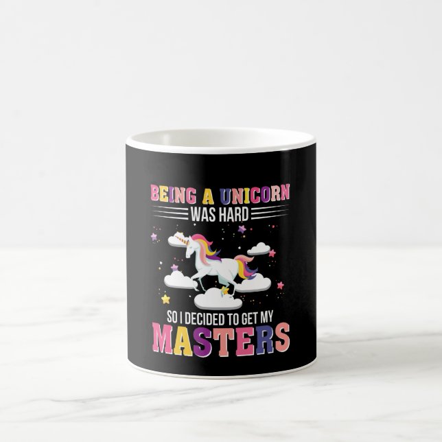Taza De Café Graduación decidida del masters del unicornio (Centro)