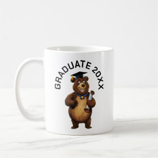 Taza De Café Graduación del oso personalizada