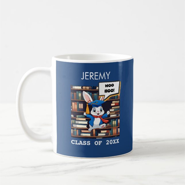 Taza De Café Graduación divertida de conejito dulce idea de reg (Izquierda)
