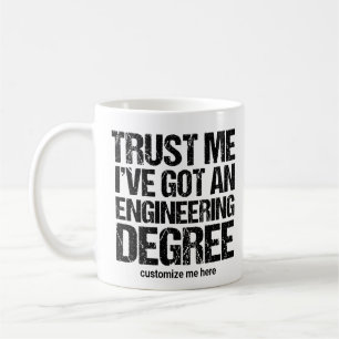 Taza De Café Graduación divertida de ingeniero Personalizado d