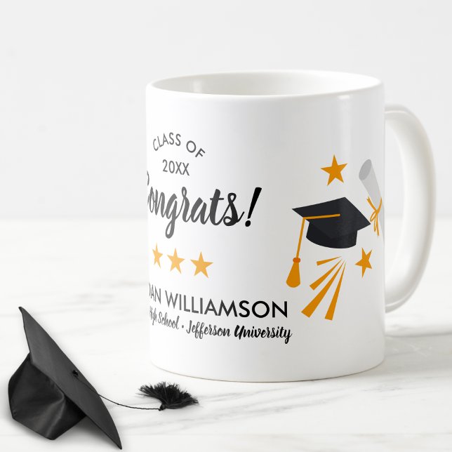 Taza De Café Graduación Graduación Grad Cap Grad Name Clase 20X (Subido por el creador)