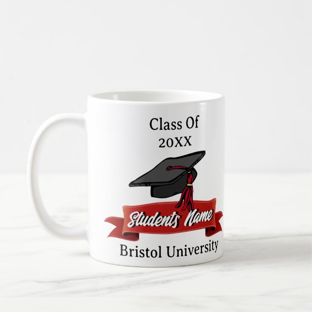 Taza De Café Graduación Marrón y negro de Drinkware Personaliza (Izquierda)