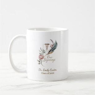 Taza De Café Graduación Médica Personalizada Nuevos Comienzos