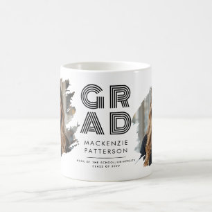 Taza De Café Graduación moderna cepillado 2 Personalizado de fo