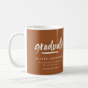 Taza De Café Graduación moderna de escritura contemporánea eleg