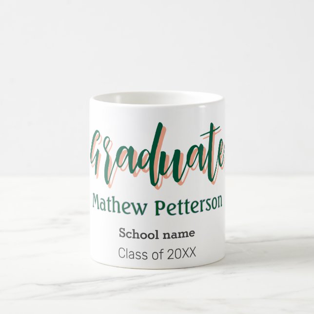 Taza De Café Graduación moderna de estilo negrita y simple con  (Centro)