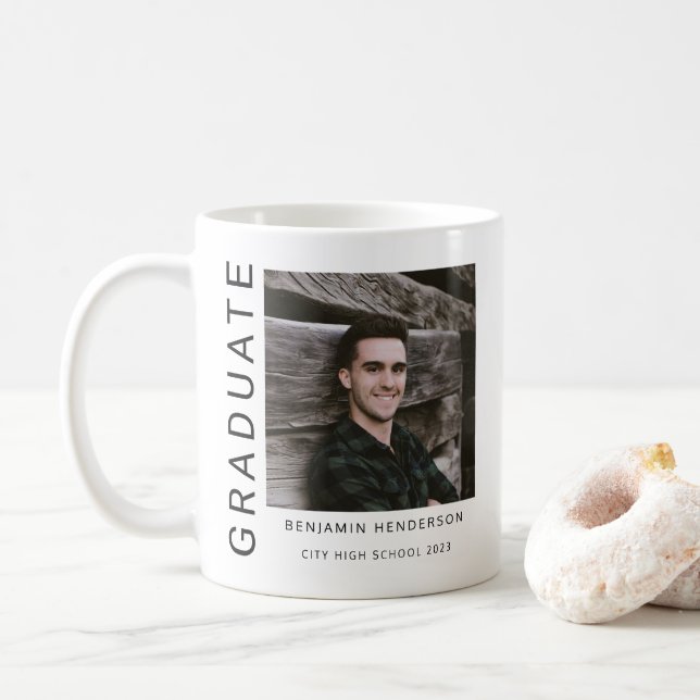 Taza De Café Graduación moderna de Photo Boy (Con donut)