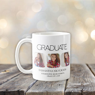 Taza De Café Graduación Moderna y Elegante de 3 Fotos