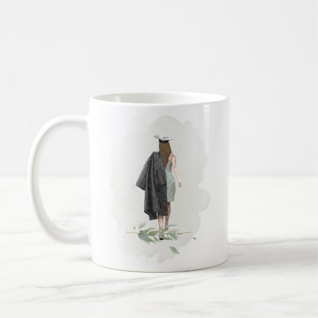 Taza De Café Graduación Mug Elegant Design Cita Inspiradora (Izquierda)