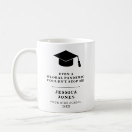 Taza De Café Graduación Negra Clase Cap de 2021 Pandemia