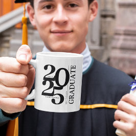 Taza De Café Graduación negra de moda para graduados de 2024