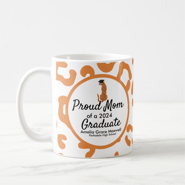 Taza De Café Graduación Orgullosa [miembro de la familia] huell (Izquierda)