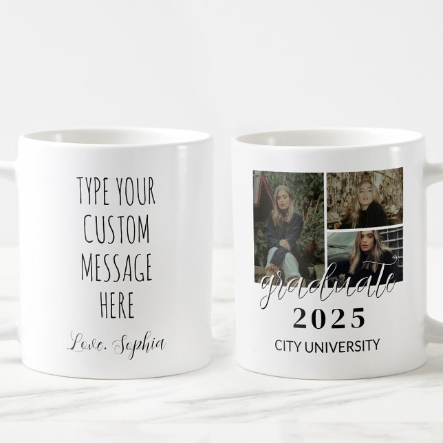 Taza De Café Graduación personalizada con 3 fotos (Subido por el creador)