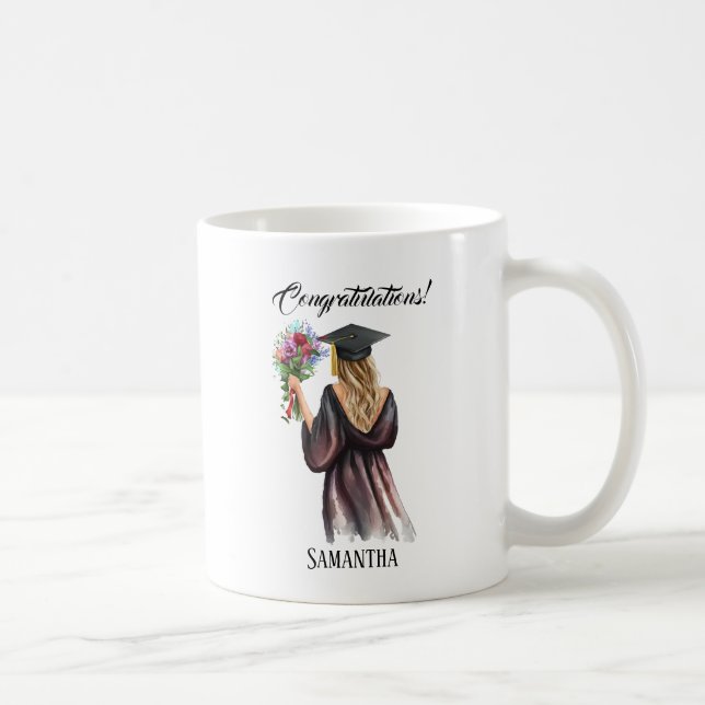 Taza De Café Graduación personalizada de acuarela (11) (Derecha)