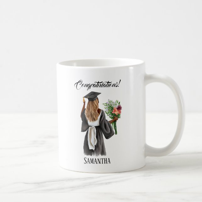 Taza De Café Graduación personalizada de acuarela (13) (Derecha)