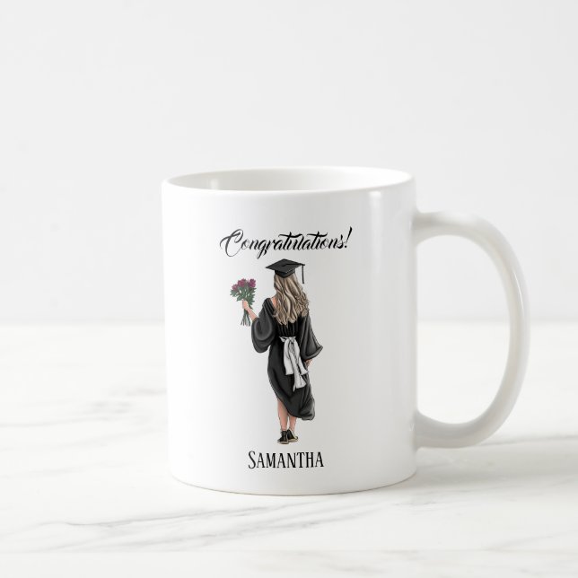 Taza De Café Graduación personalizada de acuarela (3) (Derecha)