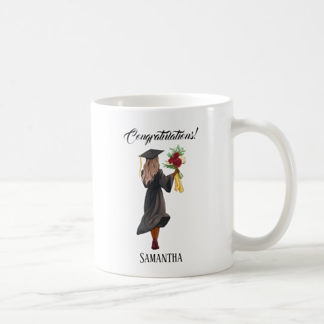 Taza De Café Graduación personalizada de acuarela (5) (Derecha)