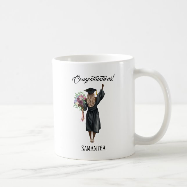 Taza De Café Graduación personalizada de acuarela (7) (Derecha)