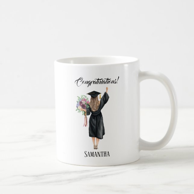 Taza De Café Graduación personalizada de acuarela (8) (Derecha)