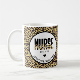 Taza De Café Graduación personalizada de Enfermera Est Cheetah 